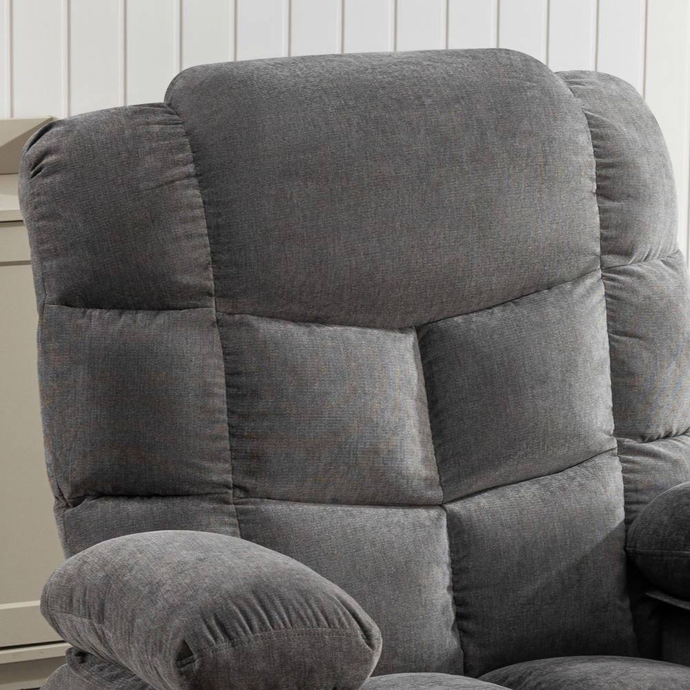 Alt View 1. Kadyn - Massage Rocker Recliner Chair, 8-Point Vibration & Heat, 150° Recline, USB Port, Cup Holders, Gray - Gray.