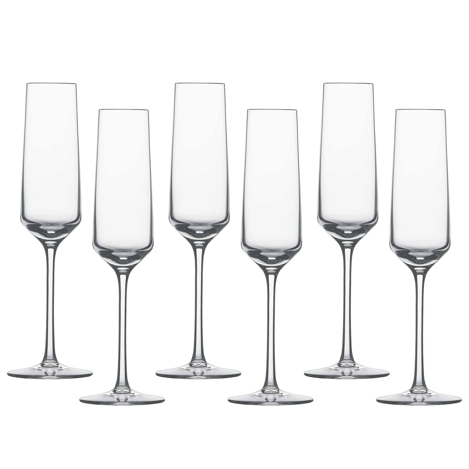 Front. Schott Zwiesel - Pure Tritan Crystal Champagne Flute Glass, 7.1 ounce, Set Of 6 - Transparent.