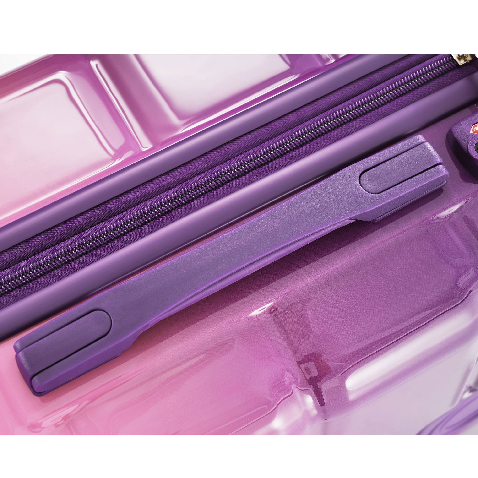 Alt View 7. Ecooso - 20/24/28-Inch 3-Piece Lightweight Hardshell Luggage Set with USB Port, Spinner Wheels, and Side Hooks - Purple.