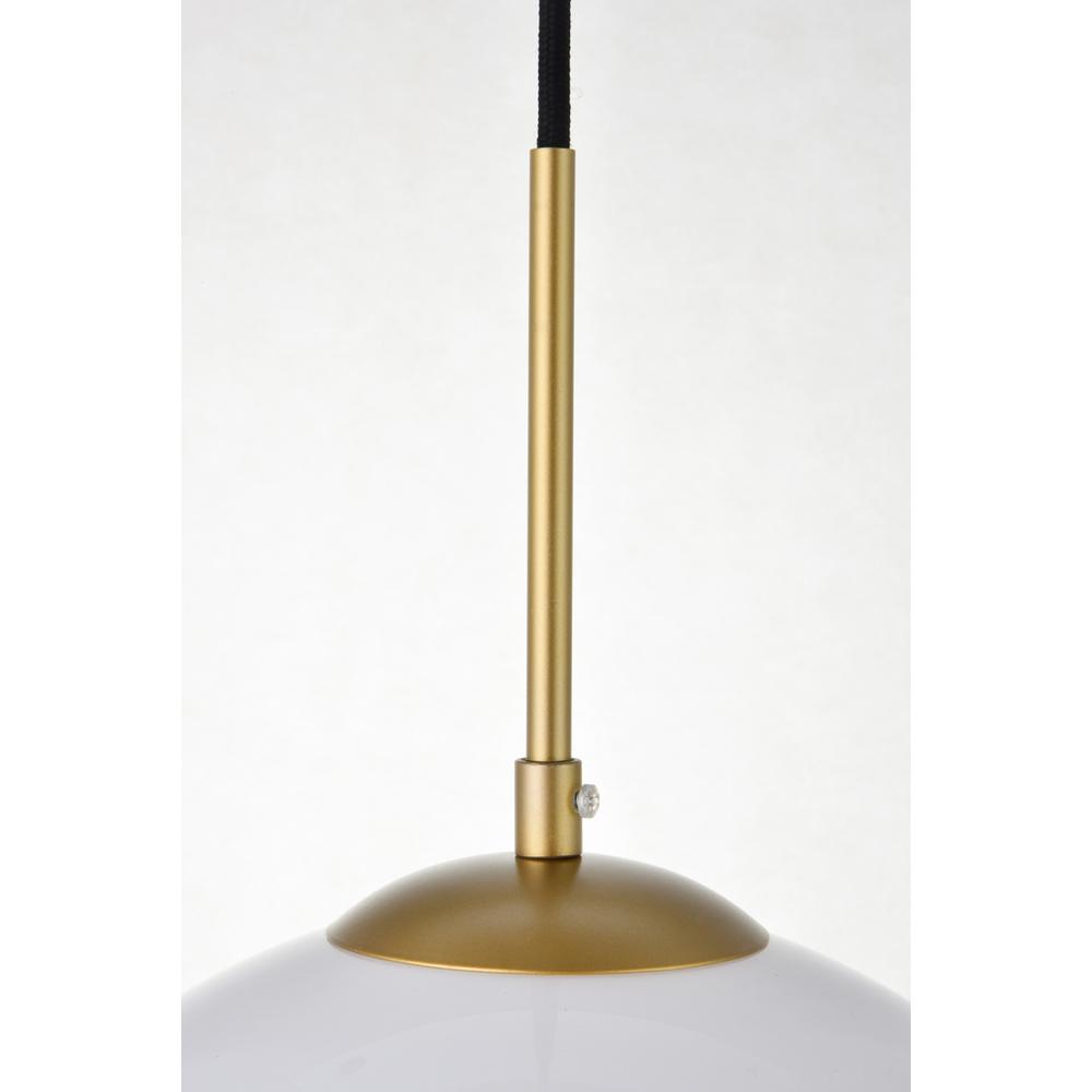 Back. Living District - Baxter 1 Light Brass Pendant With Frosted White Glass - Brass And Frosted White.