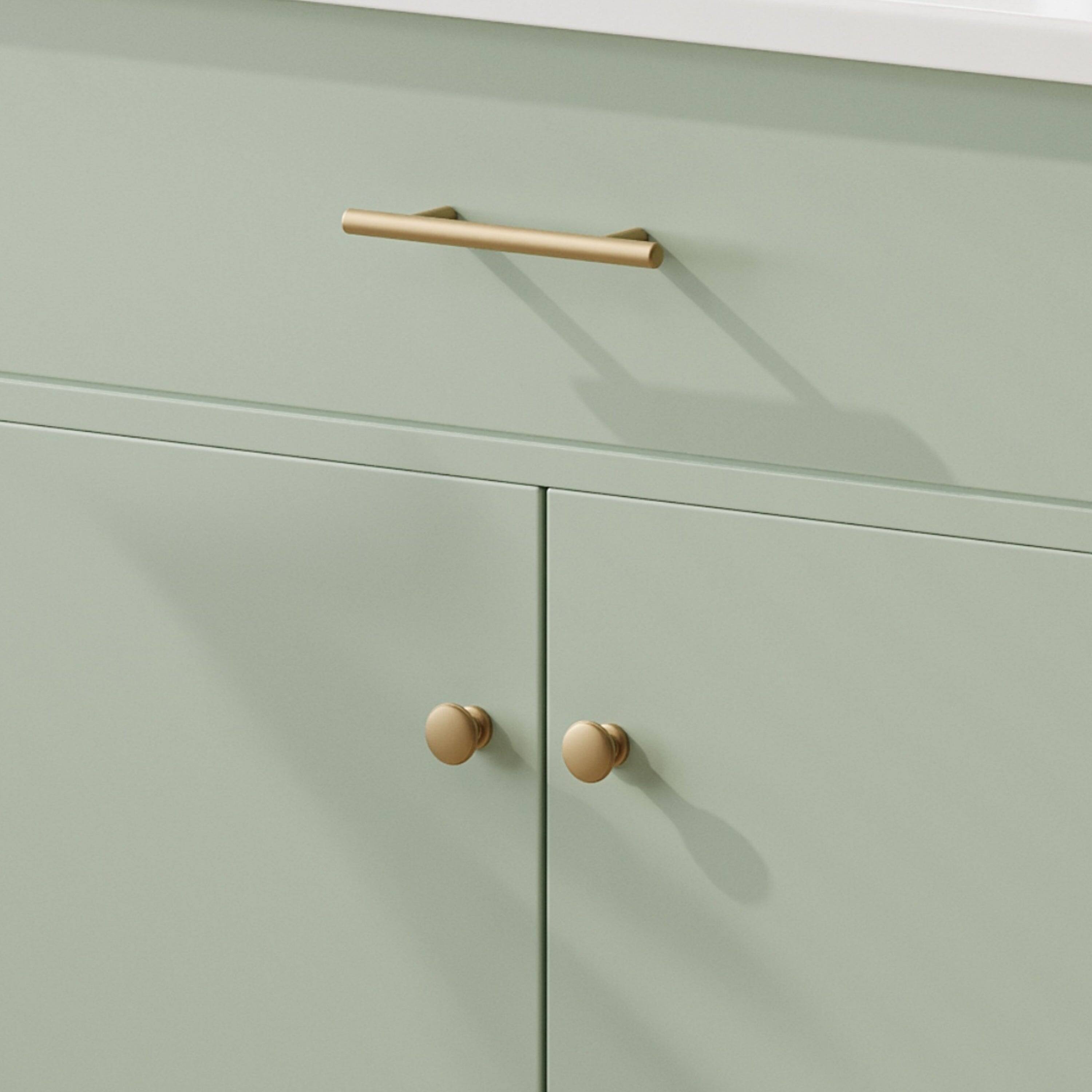 Alt View 4. Boyel Living - 31 Inch Bathroom Vanity with Sink Soft Close Doors Adjustable Shelf Curved Design Rubber Wood Legs Green - Green.