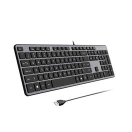METALTON - Comfortable Quiet Chocolate Keys Durable Ultra slim Computer Keyboard qwerty For Pc Windows 11 10 8 7 xp vi - Gray
