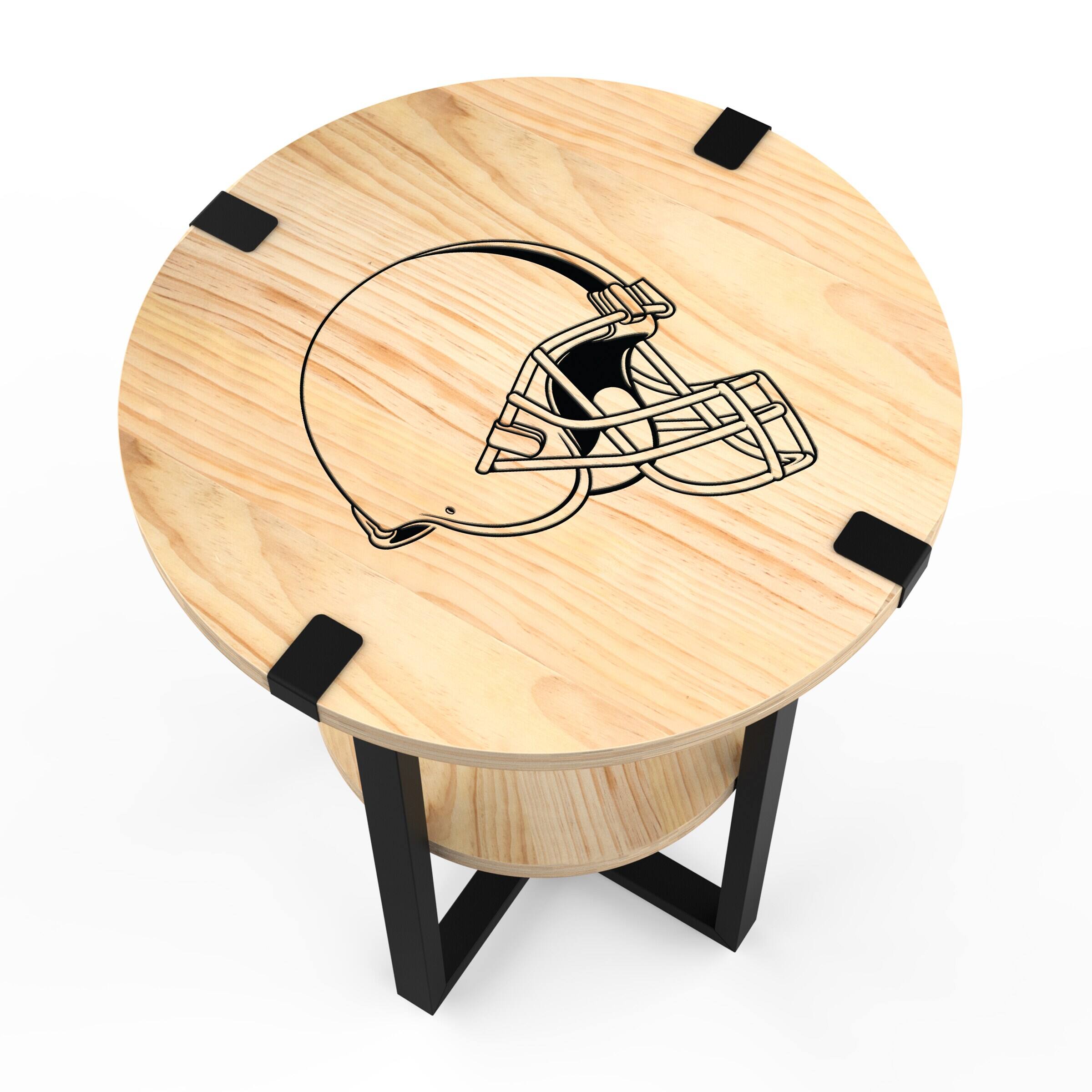 Alt View 1. Imperial - Cleveland Browns 18" Side Table with Charger - Multicolor.