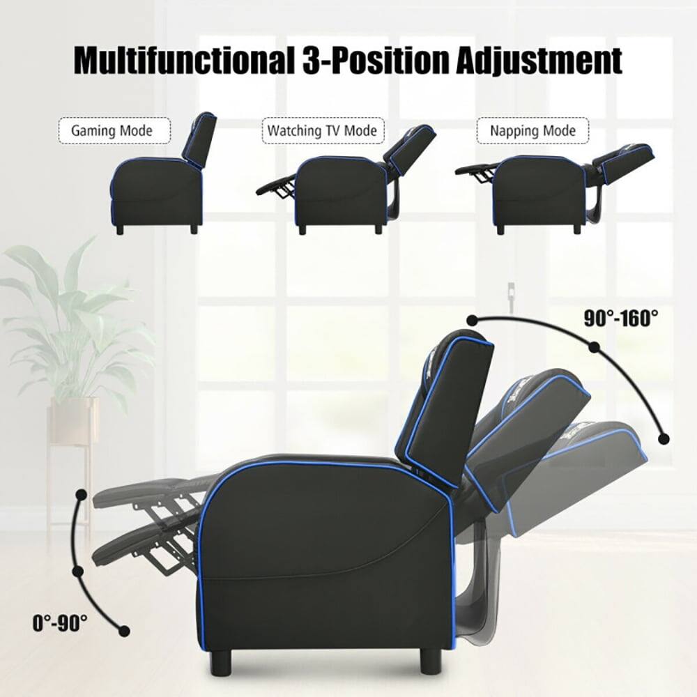 Multifunctional 3-Position Adjustment  
Gaming Mode  
Watching TV Mode  
Napping Mode  
90°-160°  
0°-90°
