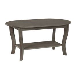 Convenience Concepts - American Heritage Oval Coffee Table with Shelf - Wirebrush Dark Gray