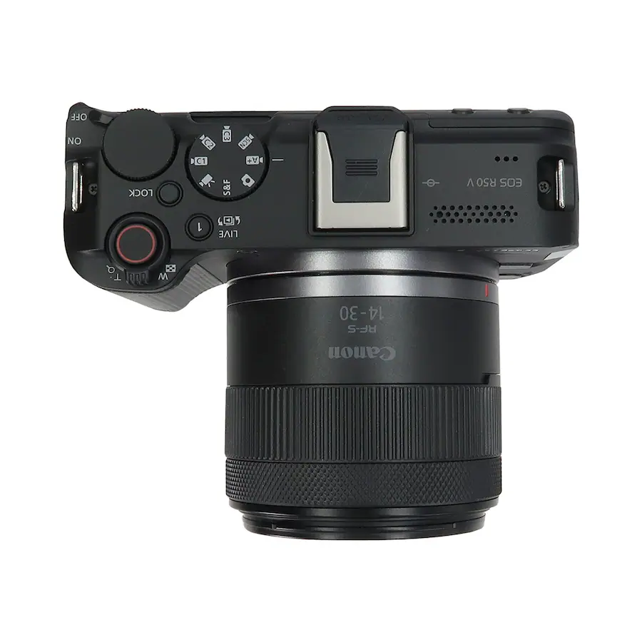 Top View R50 Note Canon EOS R50 V Mirrorless Camera + RF S 14 30mm Lens Professional ...