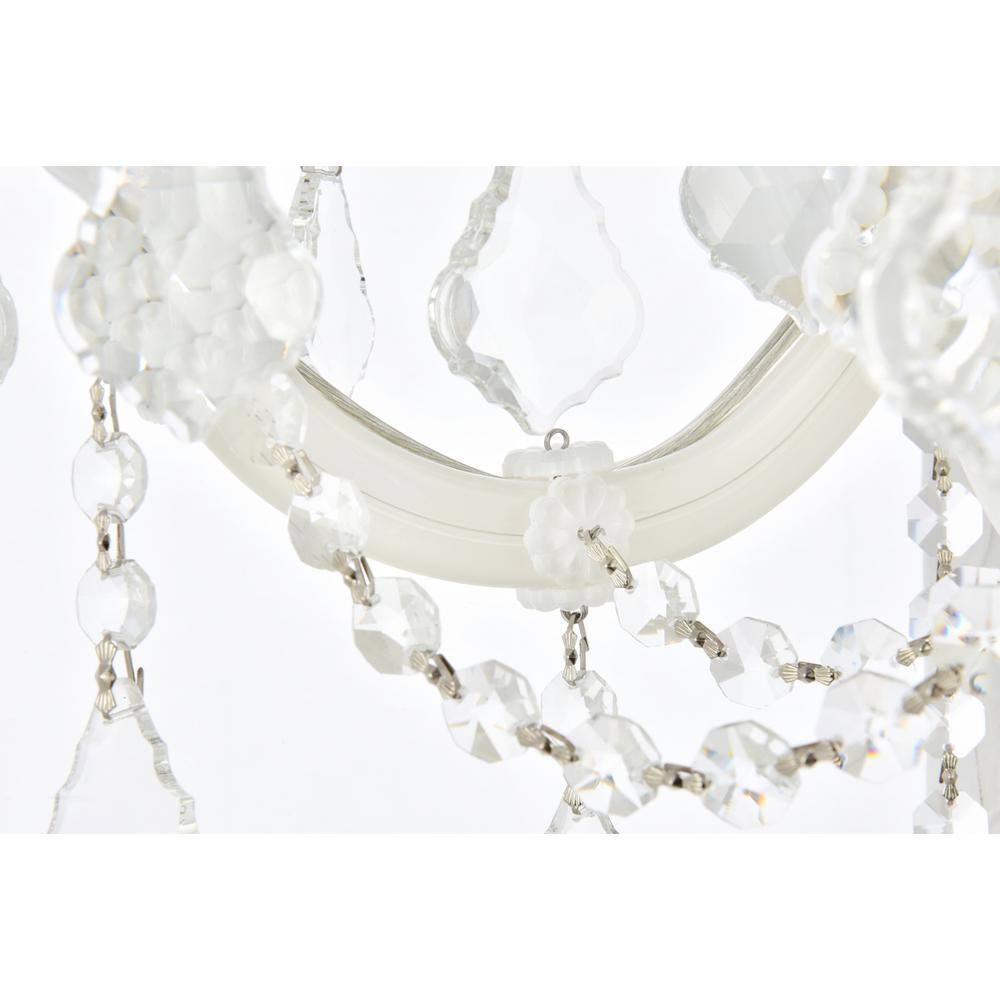 Back. Elegant Lighting - Maria Theresa 3 light white Wall Sconce Clear Royal Cut Crystal - White.