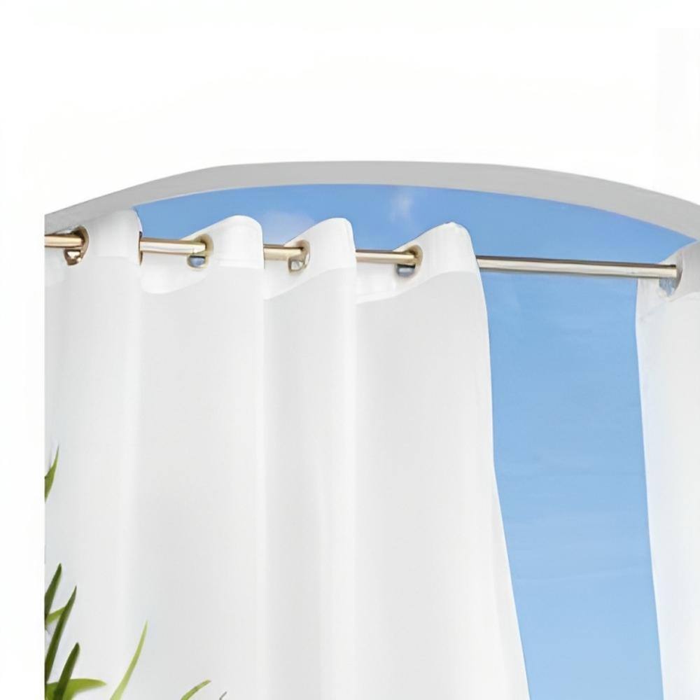 Angle. Commonwealth Home Fashions - Commonwealth Outdoor Decor Escape Voile Hook and Loop Tab Curtain Panel - 54x108" - White - White.