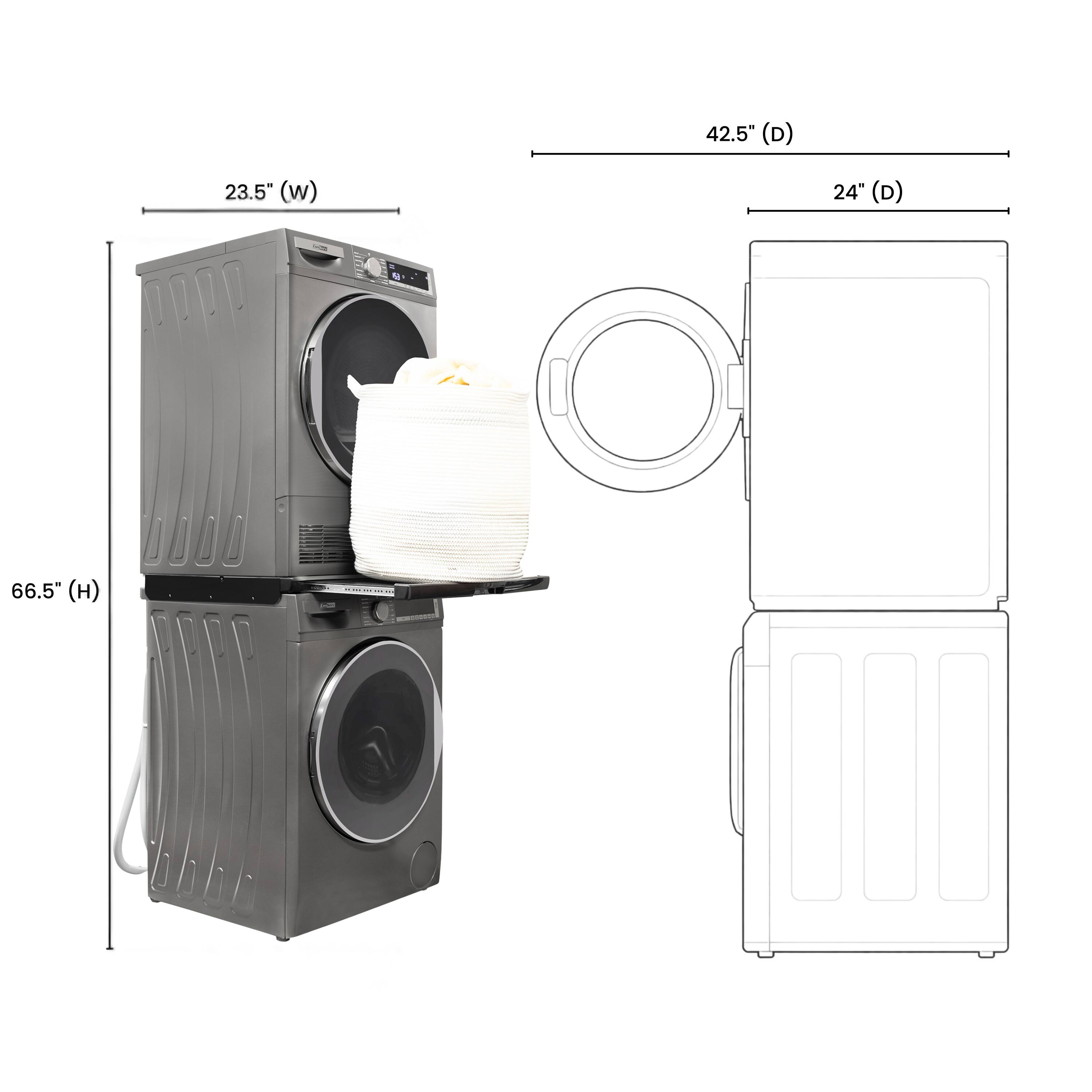 42.5" (D) 23.5" (W) 24" (D) 66.5" (H)