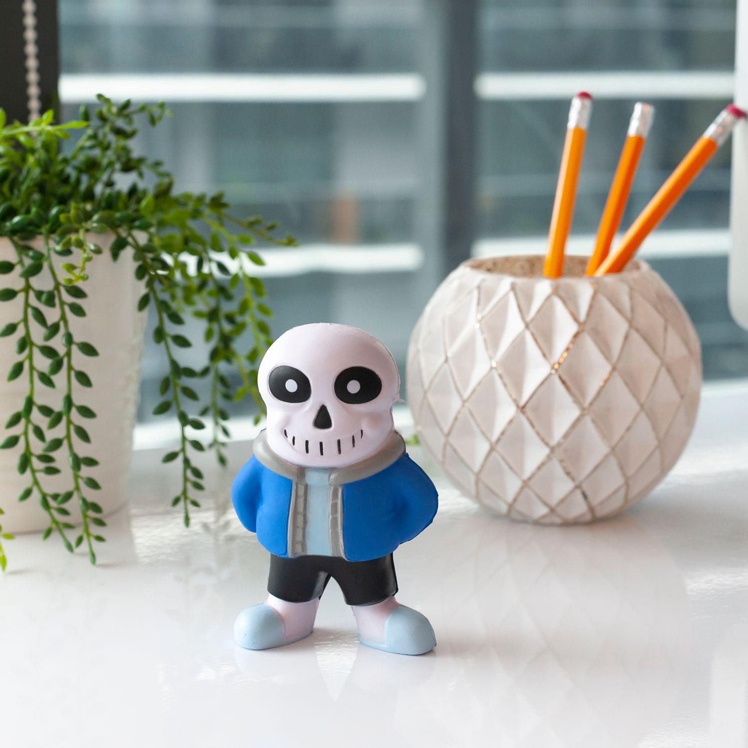 Alt View 3. Toynk - Undertale Video Game | Sans Character | 4 Inch Foam Figure - Blue.