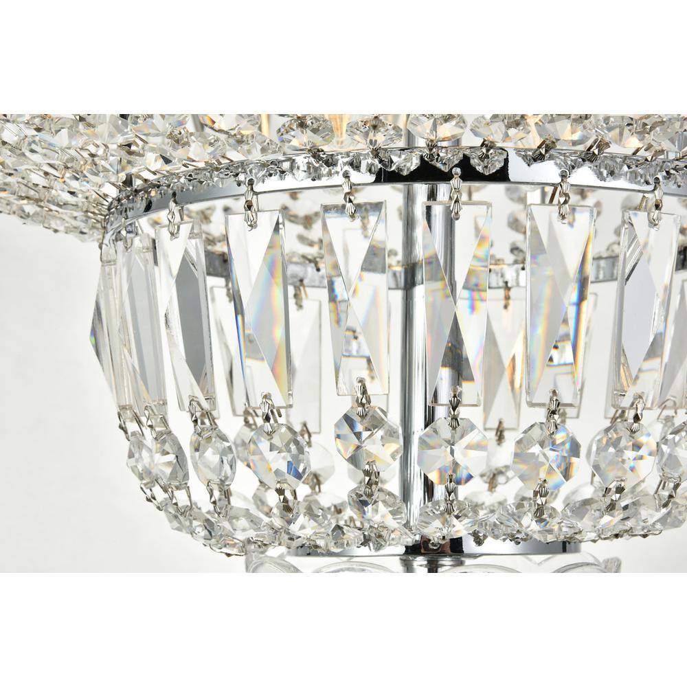 Left. Elegant Lighting - Tranquil 10 light Chrome Flush Mount Clear Royal Cut Crystal - Chrome.