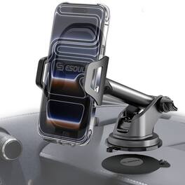 Esoulk - Easy to Use One Touch Universal Windshield & Dashboard Mount Mobile Phone Holder - Black