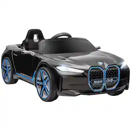 BreeBe - Aosom 12V Licensed BMW Kids Electric ride on Car with 2.4G Remote, Suspension, Horn, Music, Lights, Boys & Girls - Black
