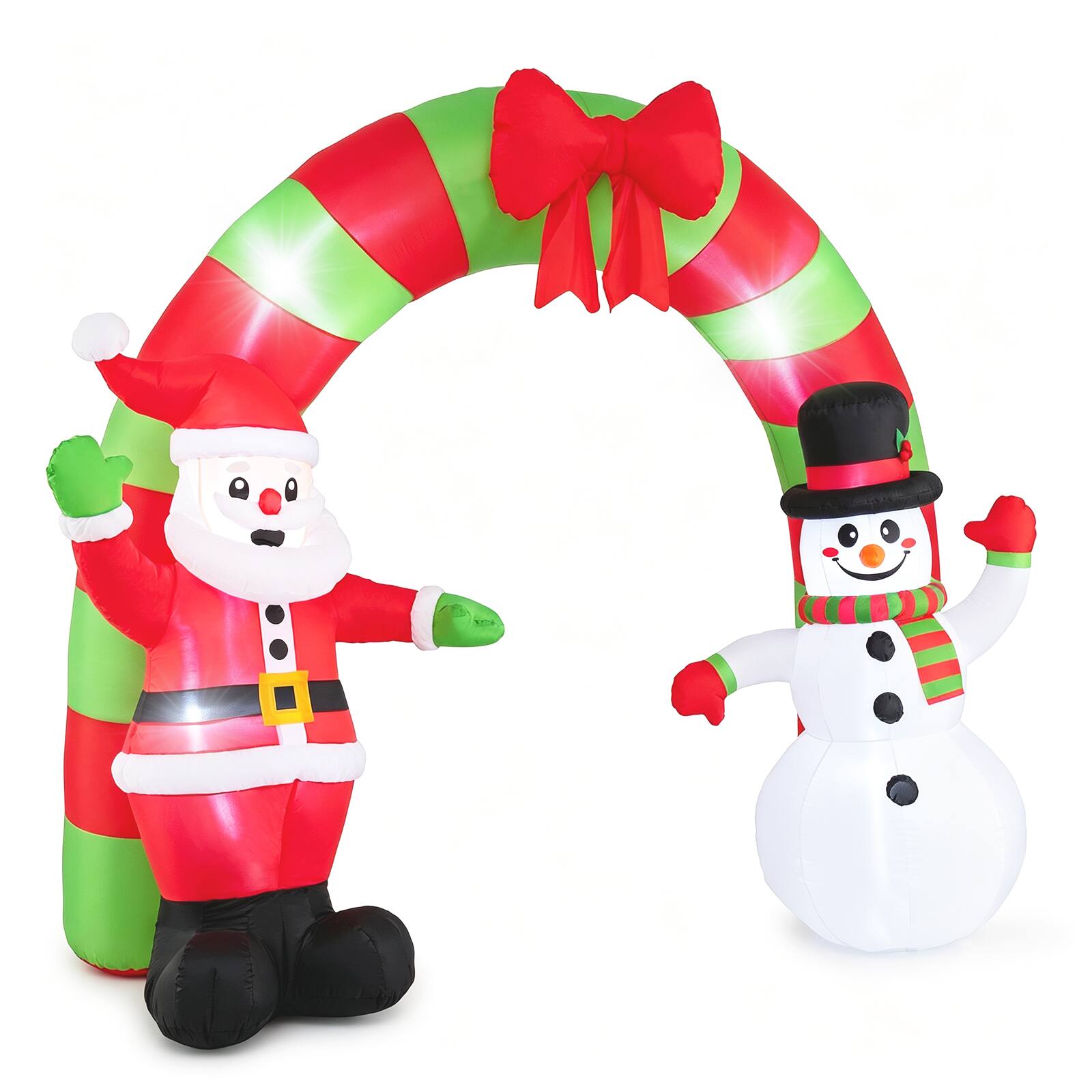 Alt View 8. Costway - Costway 10 FT Christmas Inflatable Archway Outdoor Decoration with Lovely Santa Claus - Multicolor.