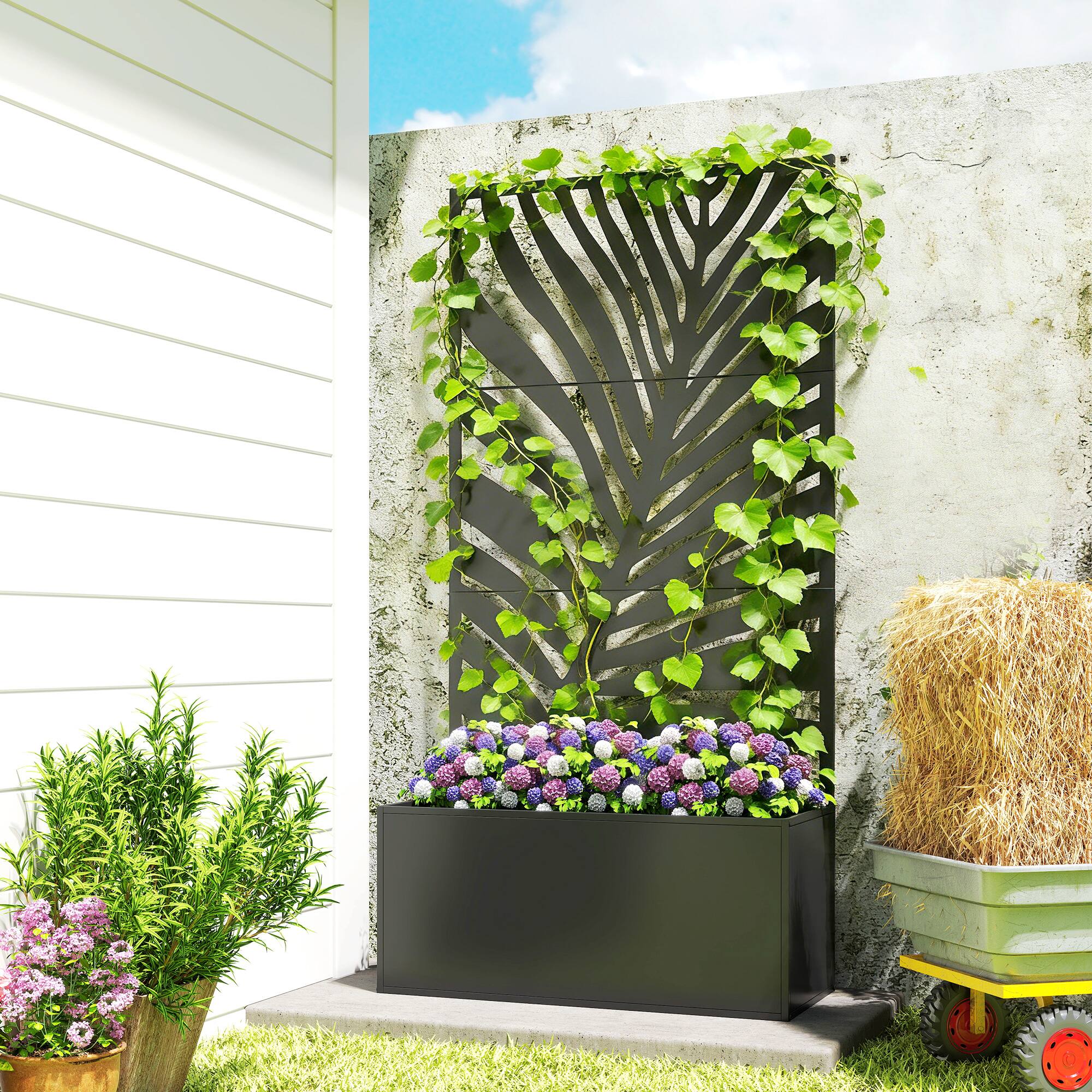 Alt View 1. Outsunny - Planter Box with Trellis.