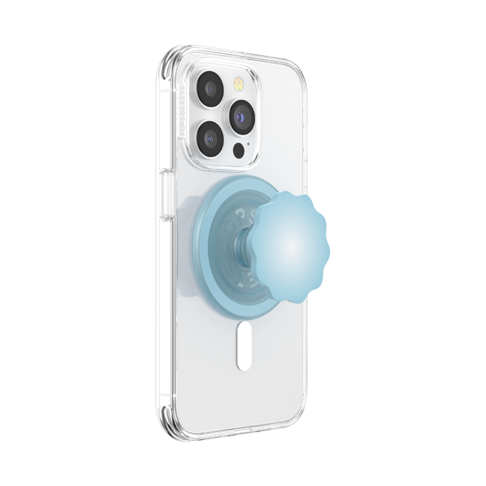 Alt View 2. PopSockets - MagSafe PopGrip Universal Magnetic Grip & Stand with Adapter Ring for Cell Phones - Molded Flower Blu-Sigh.