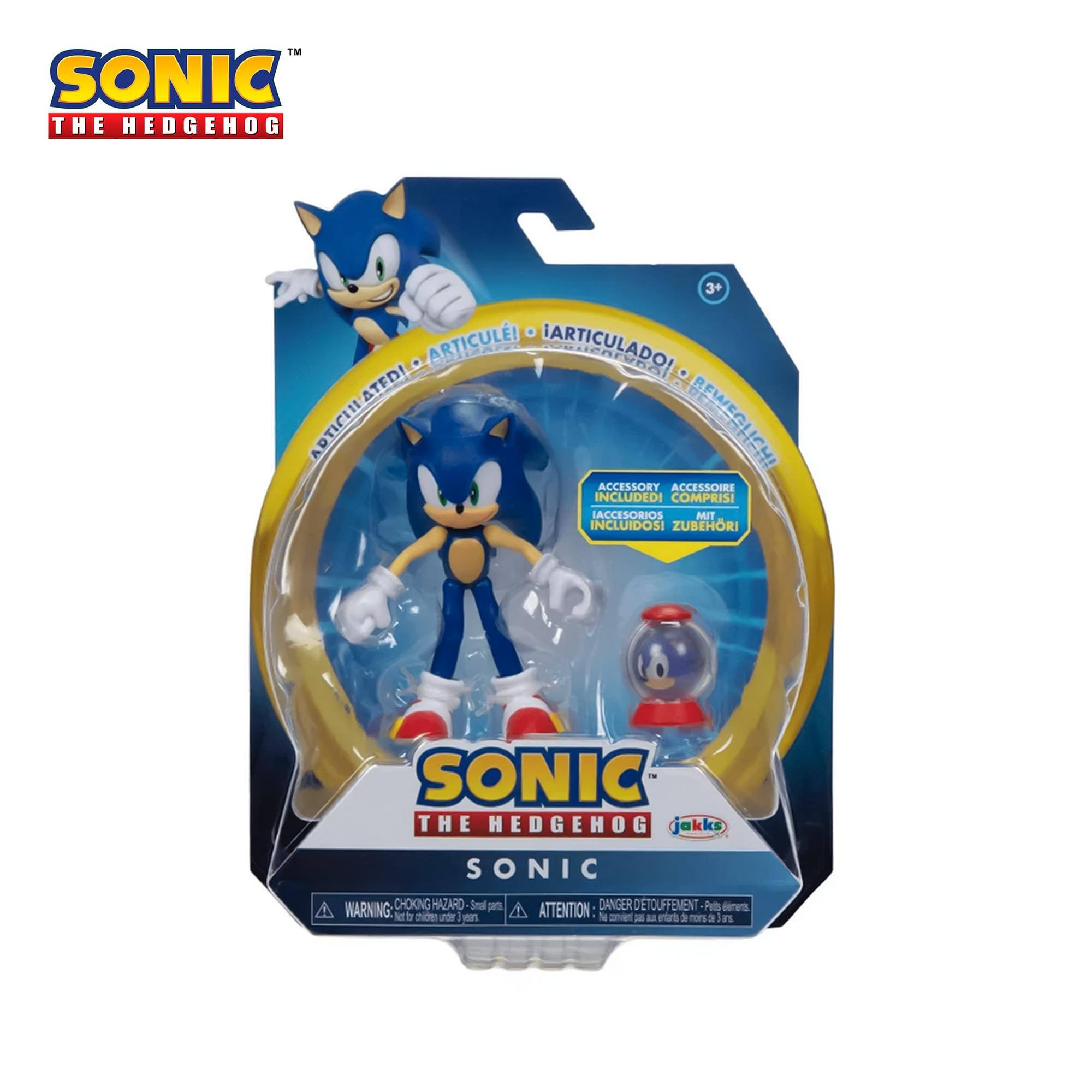SONIC THE HEDGEHOG  
3+  
ARTICULATED!  
ACCESSORY INCLUDED!  
ACCESSORIE COMPRIS!  
ACCESORIOS INCLUIDOS!  
ZUBEHÖRI EINGEBUNDEN!  

WARNING: CHOKING HAZARD - Small parts. Not for children under 3 years.  
ATTENTION: DANGER DETOUFFEMENT - Petits éléments. Ne convient pas aux enfants de moins de 3 ans.