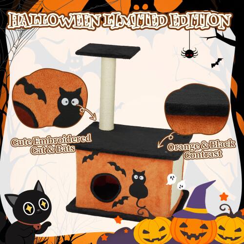 Halloween Limited Edition  
Cute Embroidered Cat & Bats  
Orange & Black Contrast