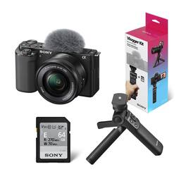 Bundle - ZV-E10 Mirrorless Camera with Lens, E PZ 16-50mm f/3.5-5.6 OSS Lens,d with Sony ACCVC1 Vlogger Accessory Kit