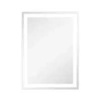 LOVMOR - 20 x 28 Inches Tempered Glass LED Bathroom Mirror with Anti-Fog & 3-Color Dimmable Lighting - silver - Front_Zoom