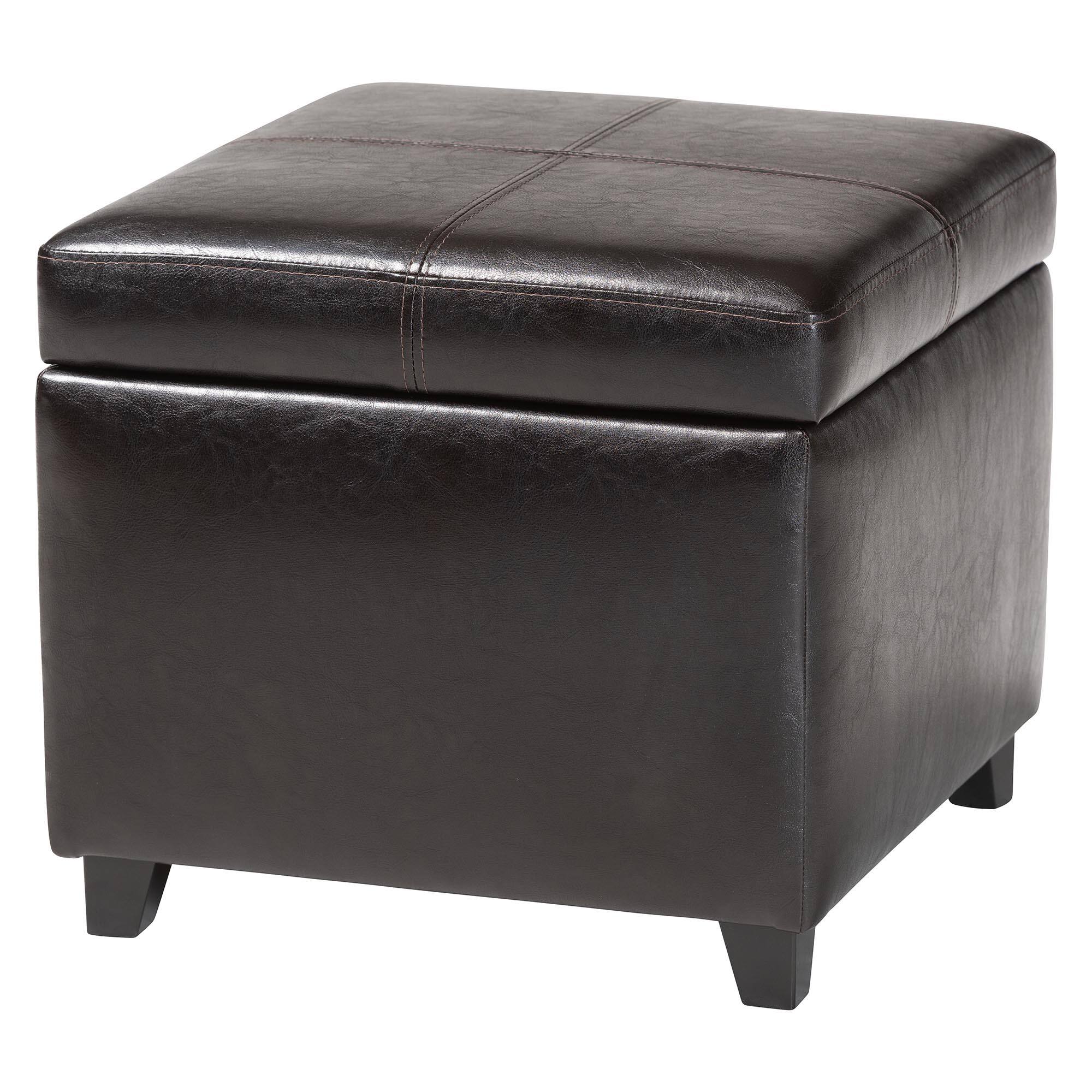 Dark Brown Square Ottoman