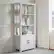 Alt View 15. Martha Stewart - Hutton Gray 4 Tier Shaker Style Bookcase with Cabinet - Gray Frame/Brushed Nickel Hardware.