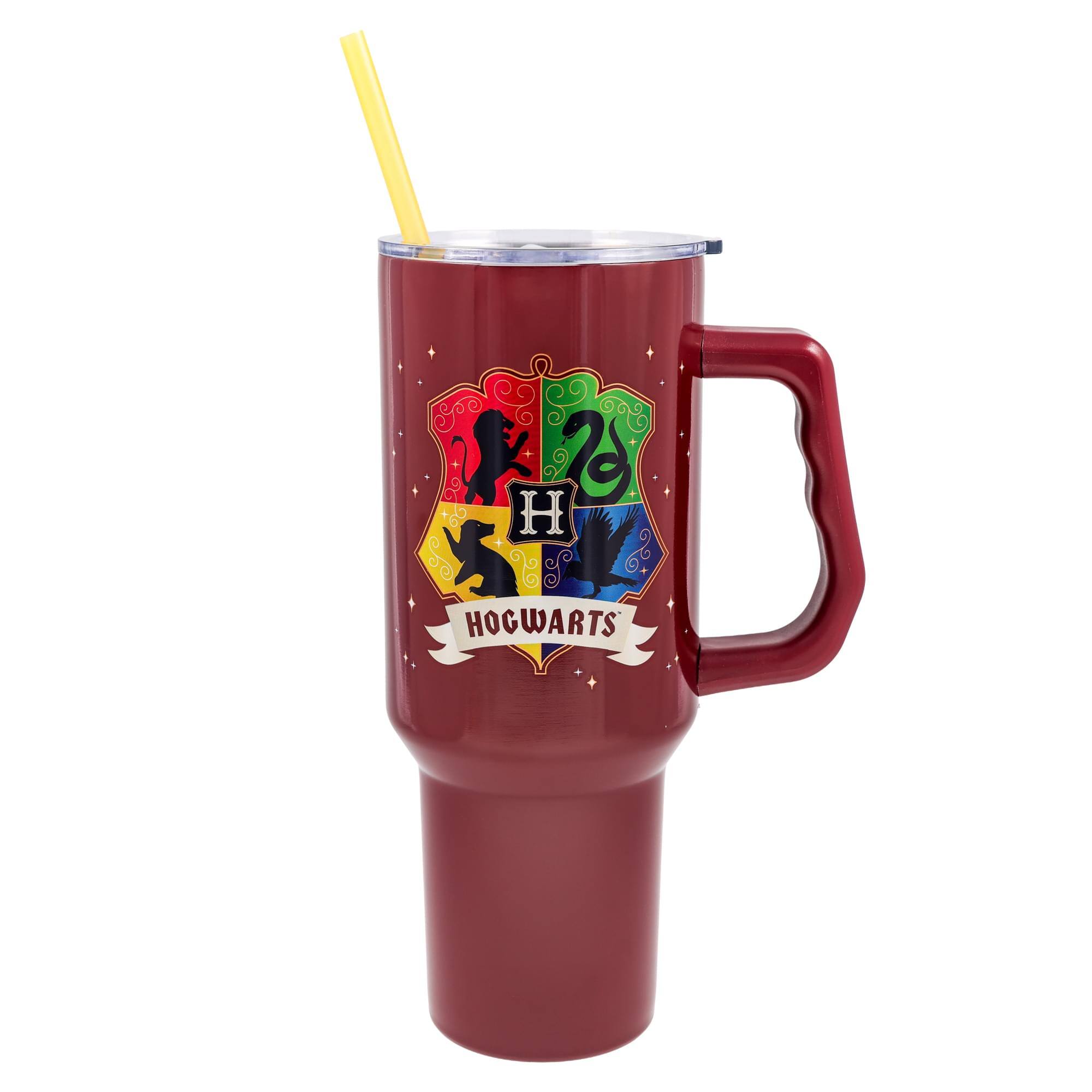 Alt View 1. Silver Buffalo - Harry Potter Hogwarts 40-Ounce Stainless Steel Tumbler With Handle - Multi-Colored.