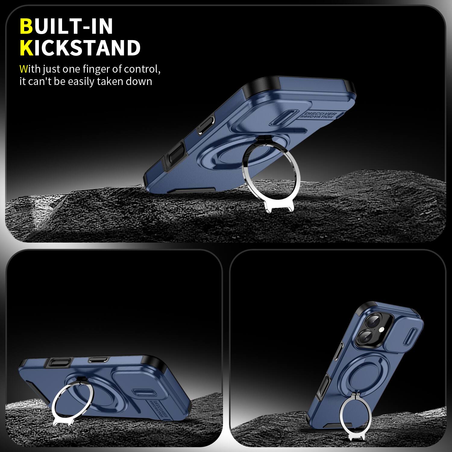 BUILT-IN KICKSTAND

With just one finger of control, it can't be easily taken down
