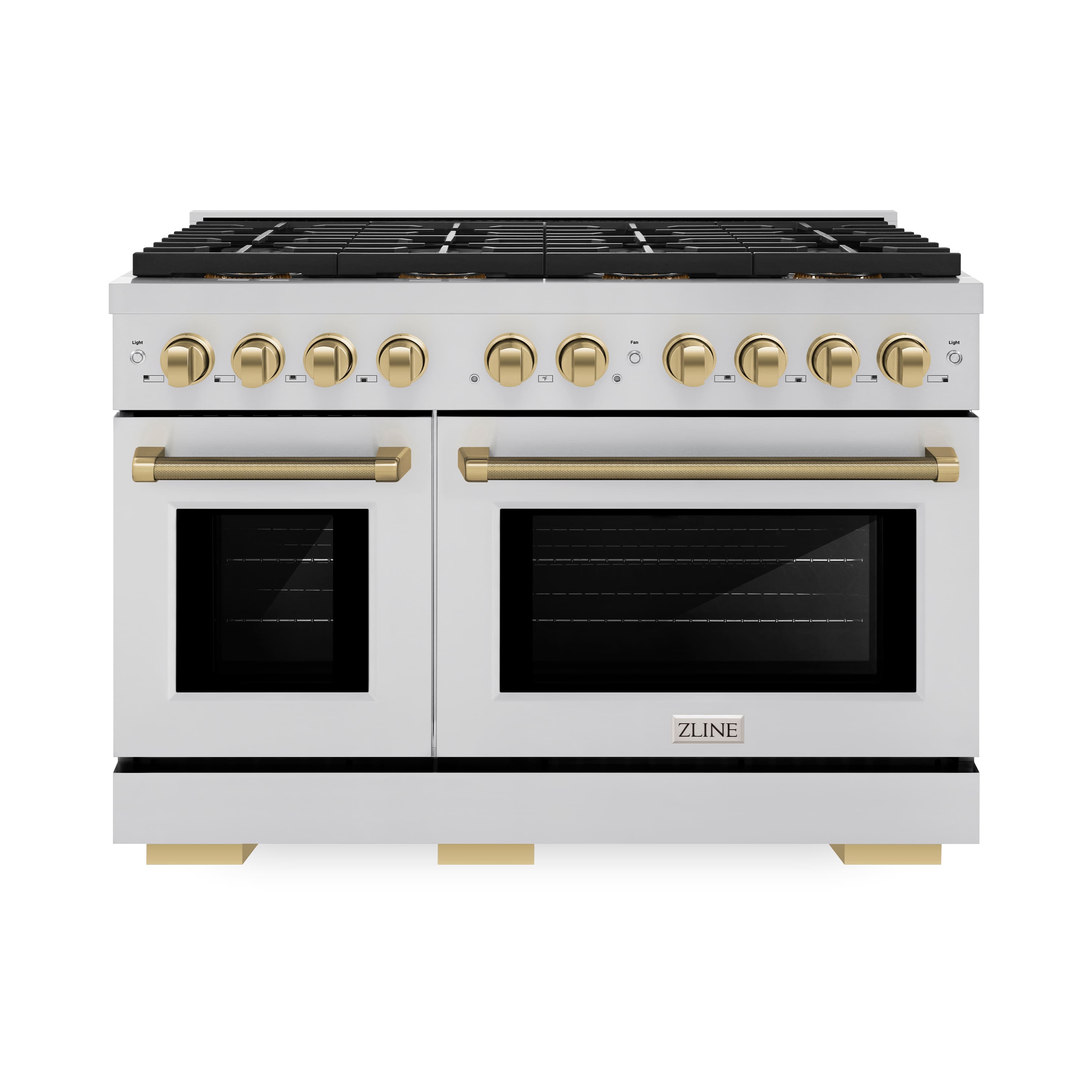 ZLINE - Autograph 48 in. 6.7 cu. ft. Freestanding Paramount DuoPro Dual Fuel Range in Stainless Steel with Bronze Helix Handles - Stainless Steel