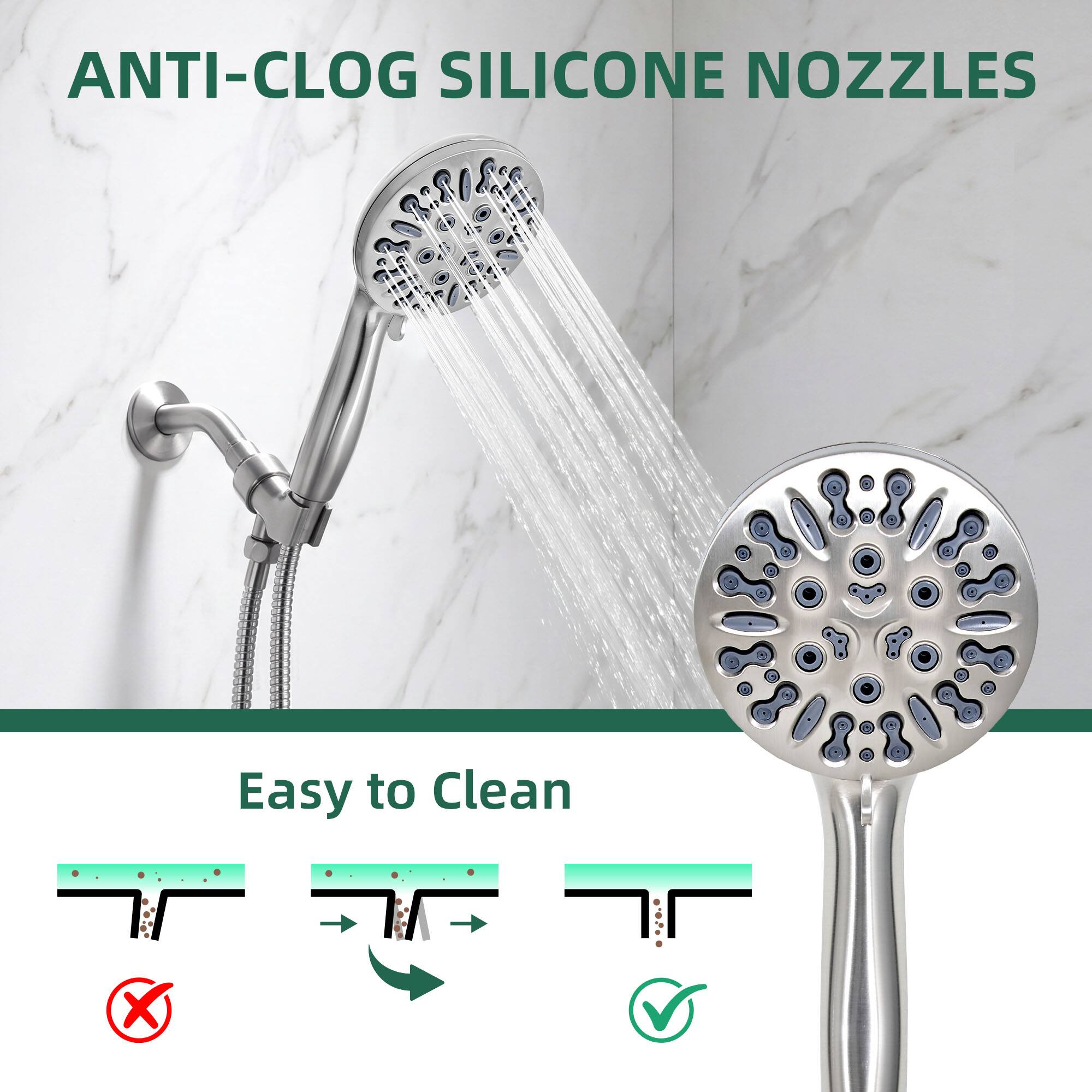 ANTI-CLOG SILICONE NOZZLES

Easy to Clean