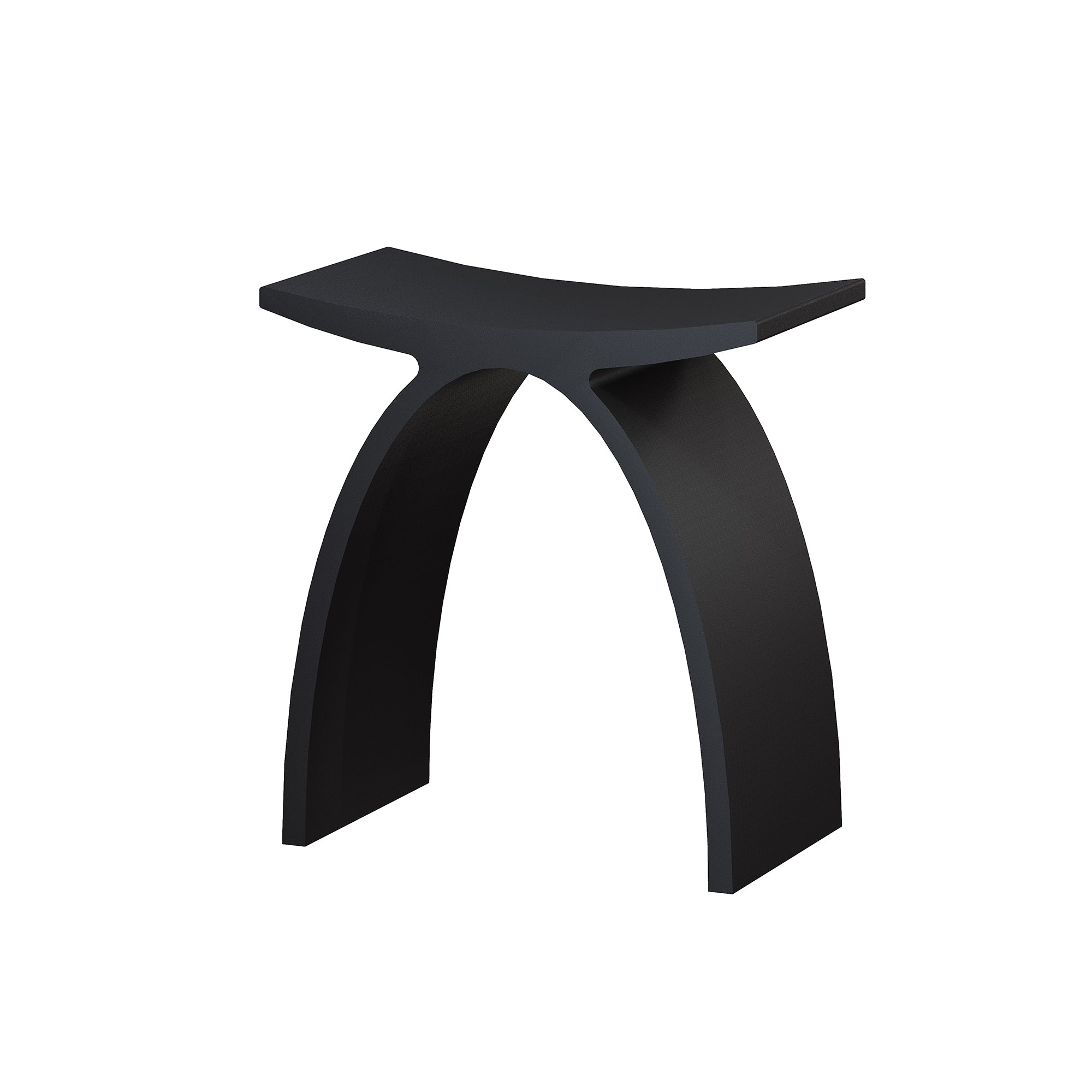 Front. Boyel Living - 9 in. W Freestanding Solid Surface Shower Seat in Matte Black - Matte Black.