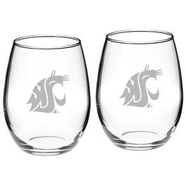 Jardine - Washington State Cougars 2-Piece 21oz. Stemless Wine Glass Set - Multicolor