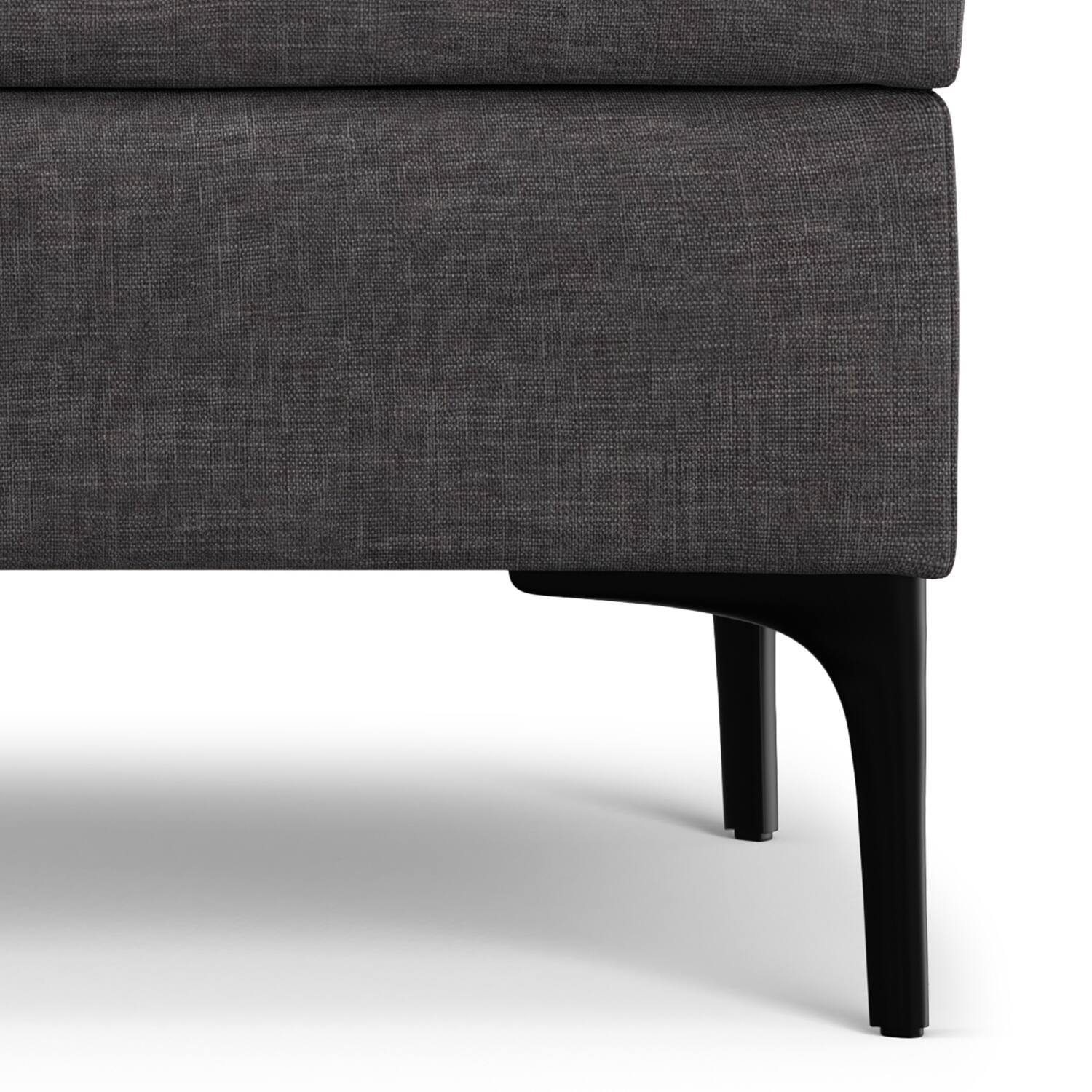 Alt View 4. Simpli Home - Rebecca 48 inch Mid Century Modern Coffee Table Storage Ottoman with Lift up Lid in Slate Grey Polyester, Assembled - Slate Grey.