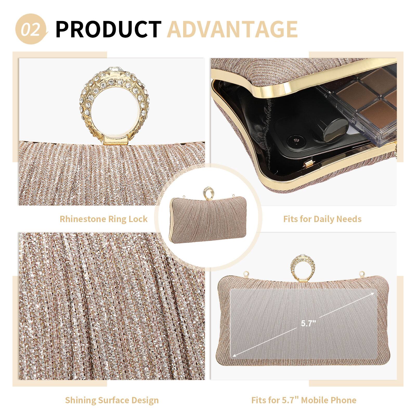 02 PRODUCT ADVANTAGE

- Rhinestone Ring Lock
- Shining Surface Design
- Fits for Daily Needs
- Fits for 5.7" Mobile Phone