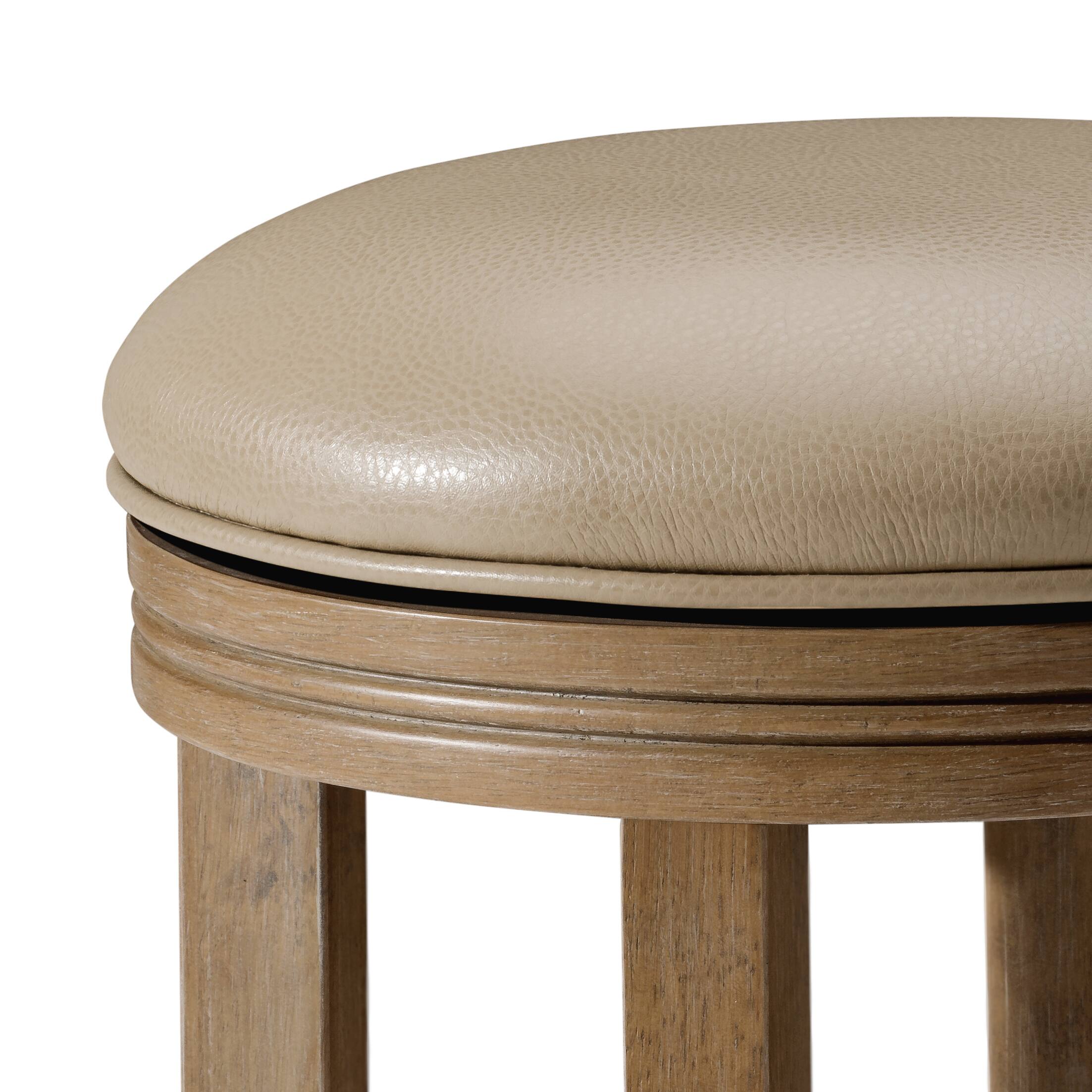Alt View 4. Maven Lane - 31" Eva Bar Stool in Weathered Oak Finish with Vegan Leather - Weathered Oak.