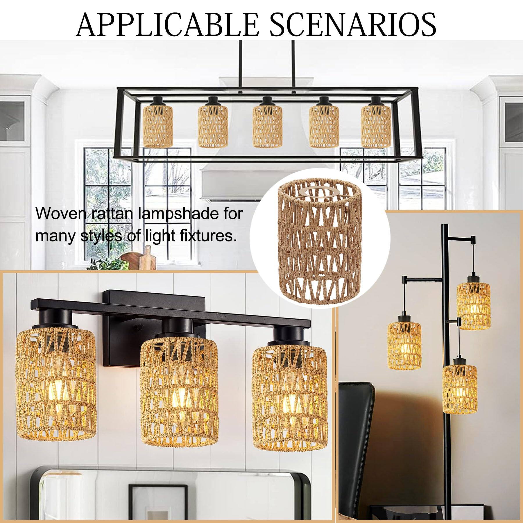 APPLICABLE SCENARIOS

Woven rattan lampshade for many styles of light fixtures.