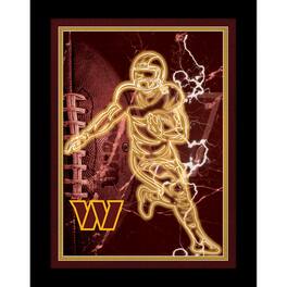 Fan Creations - Washington Commanders 12'' x 16'' Framed Neon Player Print - Black