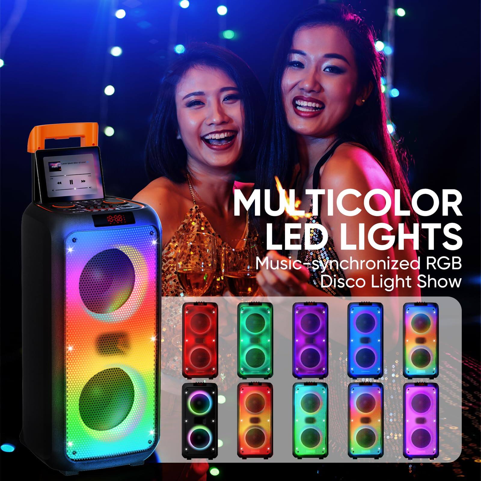MULTICOLOR LED LIGHTS  
Music-synchronized RGB Disco Light Show