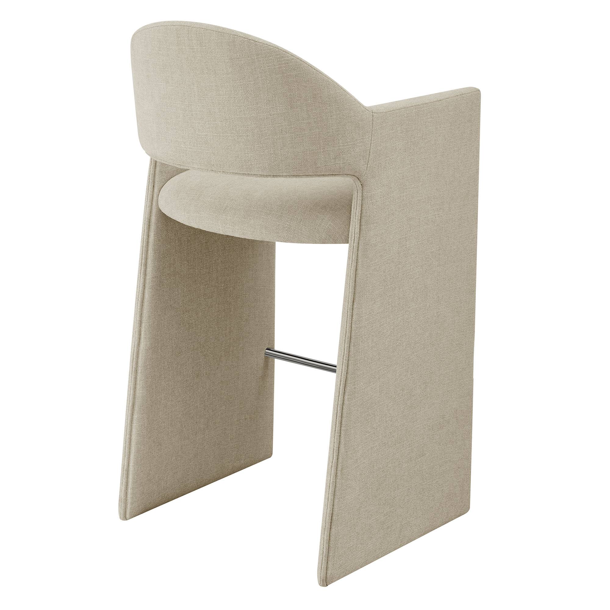 Alt View 3. Modway - Talia 41 Inch 41 Inch Upholstered Fabric Bar Stool by Modway - Linen.