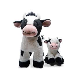 TriAction Toys - Snooze Monsters Interactive Bedtime Plush Set | Cow With Baby - White