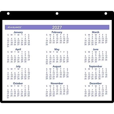 AT-A-GLANCE  
2027

**January**  
S M T W T F S  
1 2 3 4 5 6 7  
8 9 10 11 12 13 14  
15 16 17 18 19 20 21  
22 23 24 25 26 27 28  
29 30 31  

**February**  
S M T W T F S  
1 2 3 4 5  
6 7 8 9 10 11 12  
13 14 15 16 17 18 19  
20 21 22 23 24 25 26  
27 28  

**March**  
S M T W T F S  
1 2 3 4 5  
6 7 8 9 10 11 12  
13 14 15 16 17 18 19  
20