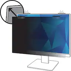 Front. 3M - Anti-Glare Privacy Filter for 23.8" Monitor, 16:9 Aspect Ratio - Black.