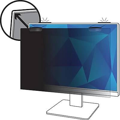 Front. 3M - Anti-Glare Privacy Filter for 23.8" Monitor, 16:9 Aspect Ratio - Black.