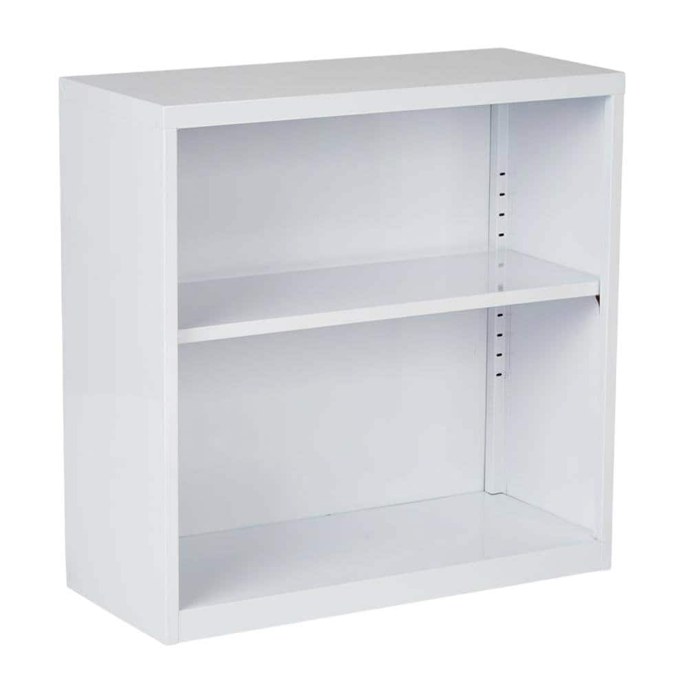 FurniFact - steel bookcase with durable construction and clean design for home storage - White