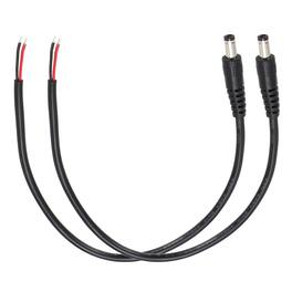Unique Bargains - 2pcs DC Power Pigtails Cable, 5.5x2.5mm Male to Bare Wire, for PC, Laptop, Toys, Cellphone, Electronic Devices - Black