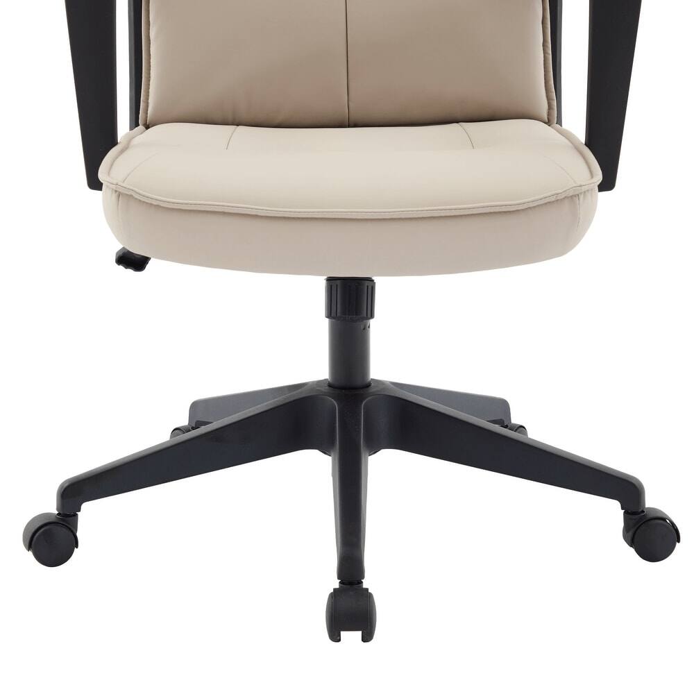 Alt View 5. LeisureMod - Aiaria Ergonomic Office Chair High-Back Adjustable Height with Swivel & Tilt, Double Wheel Casters - Tan.