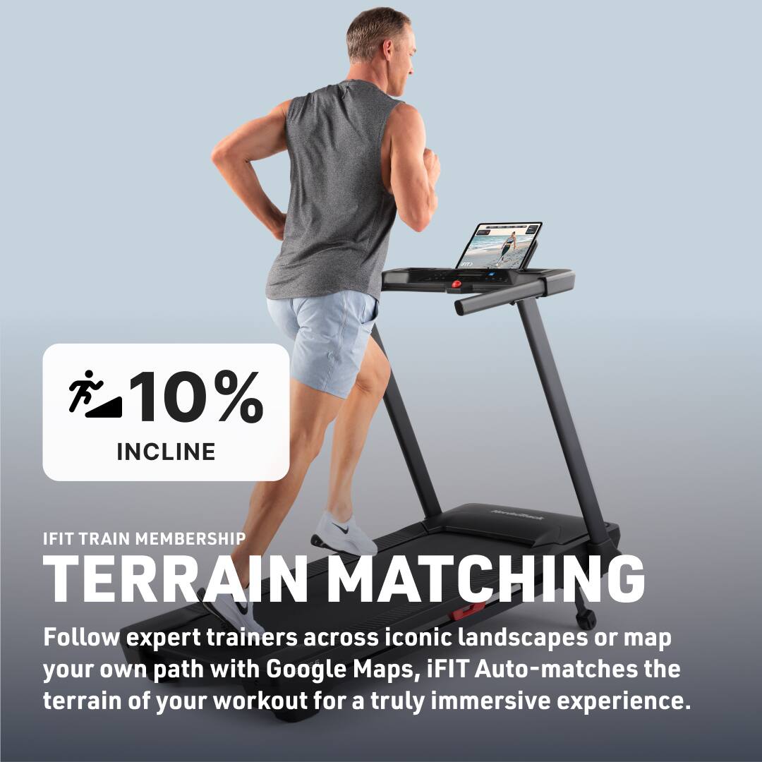 10% INCLINE

IFIT TRAIN MEMBERSHIP

TERRAIN MATCHING

Follow expert trainers across iconic landscapes or map your own path with Google Maps. iFIT Auto-matches the terrain of your workout for a truly immersive experience.