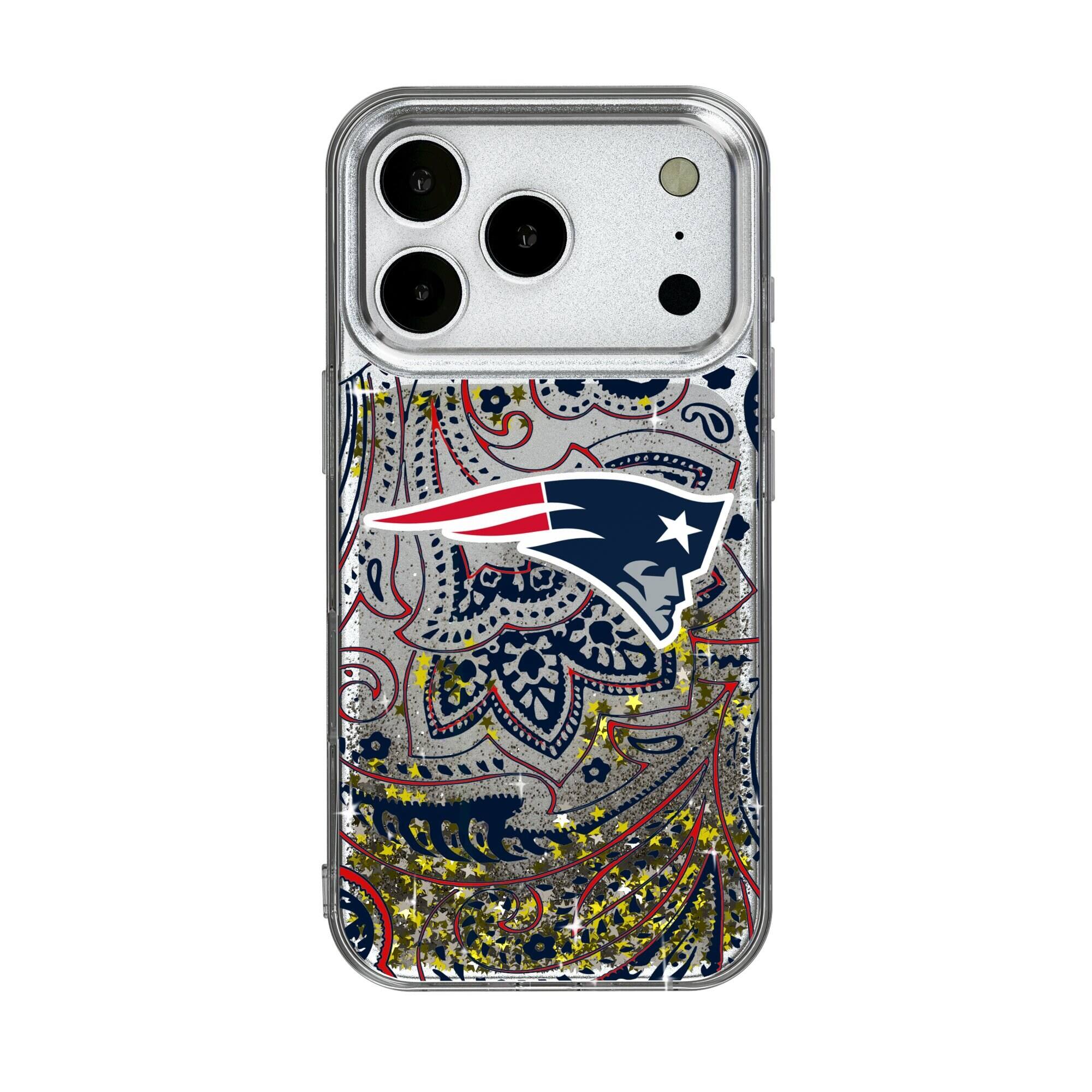 Keyscaper - NFL - New England Patriots - iPhone Paisley Design Glitter Case - 15 - Multicolor