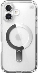 Speck - Presidio Perfect Clear ClickLock Case with MagSafe for Apple iPhone 16 - Clear/Chrome - Front_Zoom