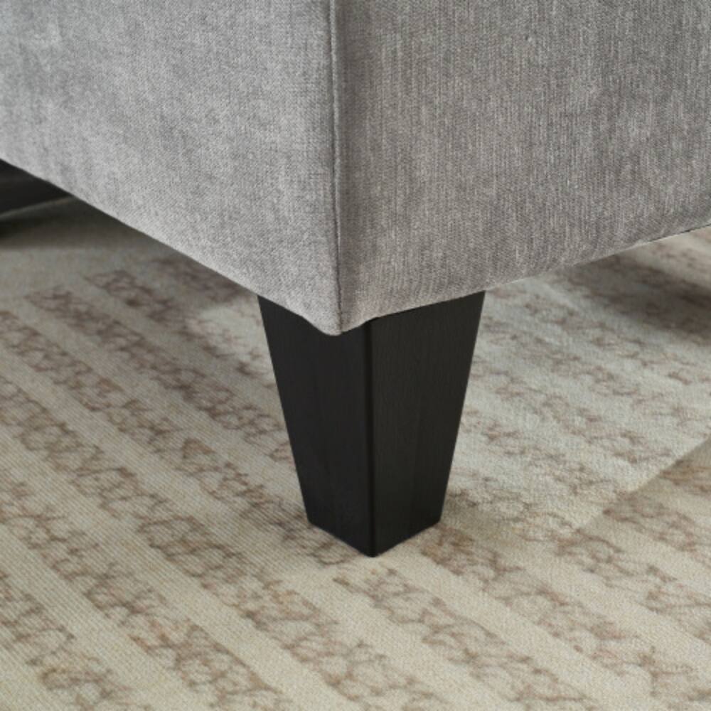 Back. LUCKY ONE - 115" U-Shaped Modular Sectional Sofa w/ 2 Movable Ottomans USB Ports Side Tables - Grey.